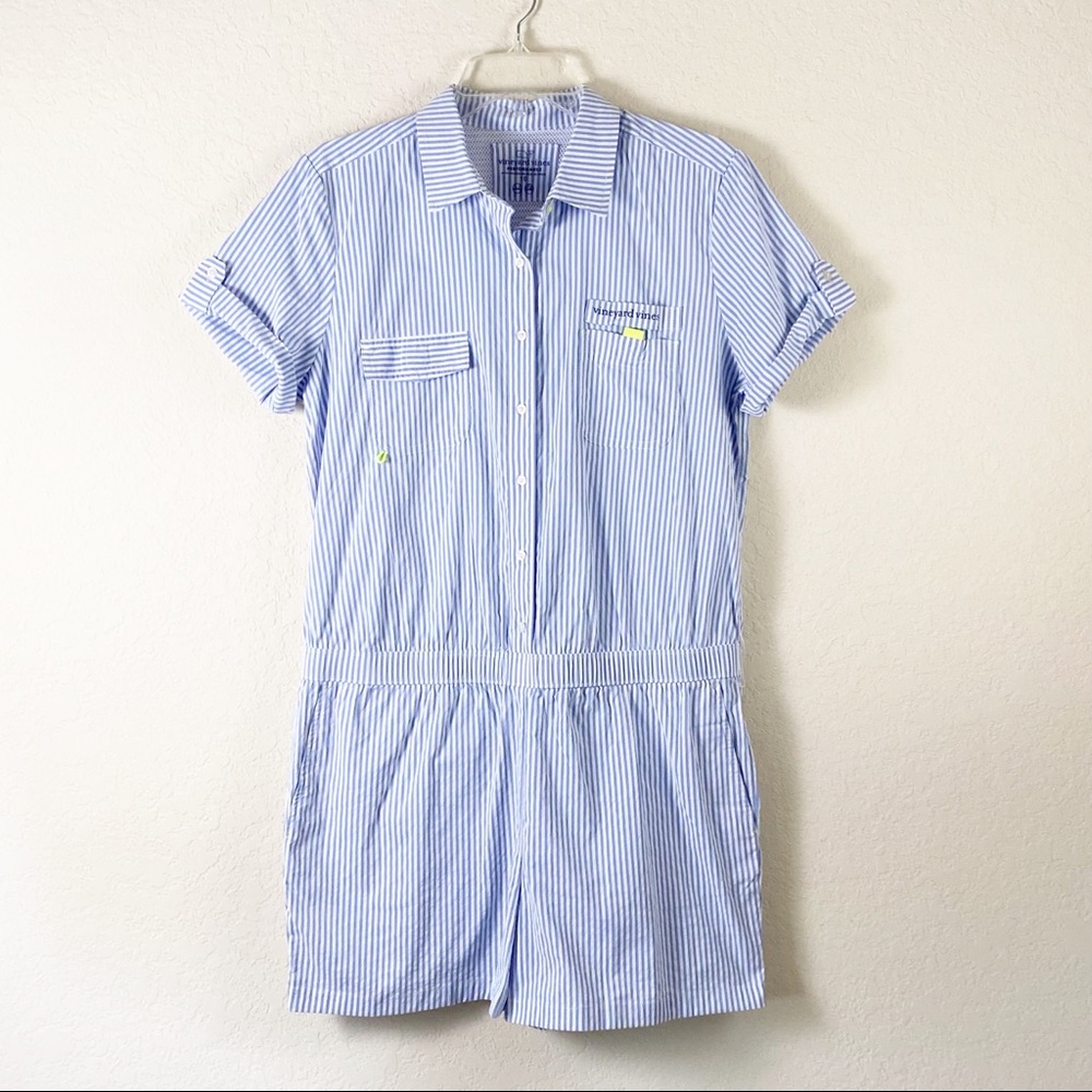 Vineyard Vines Blue Striped Romper